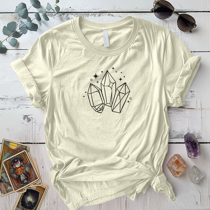 Three Crystals T Shirt Natural Mockup