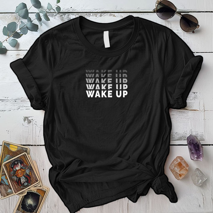 Wake Up T Shirt Black Mockup