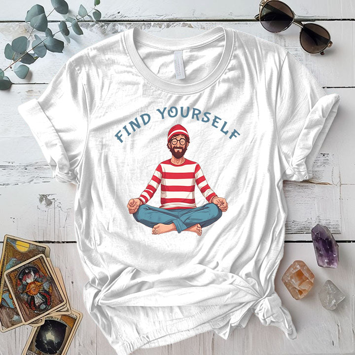 Waldo Find Yourself T Shirt White Mockup