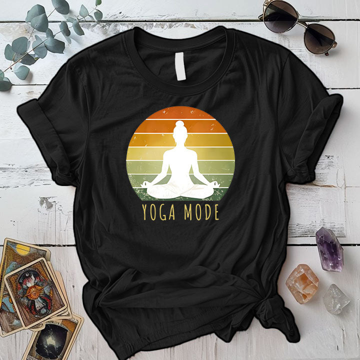Yoga Mode T Shirt Black Mockup