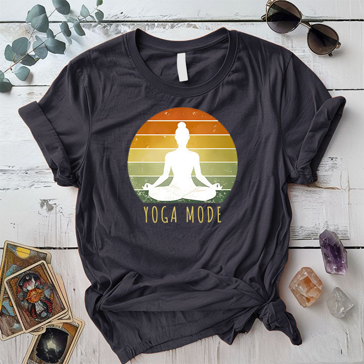 Yoga Mode T Shirt Dark Heather Grey Mockup