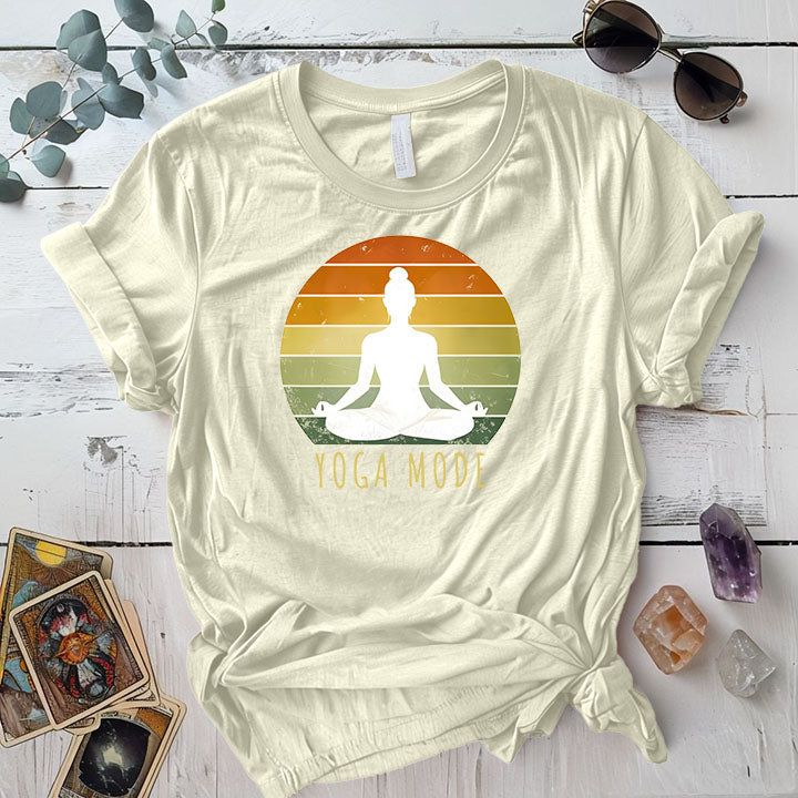 Yoga Mode T Shirt Natural Mockup