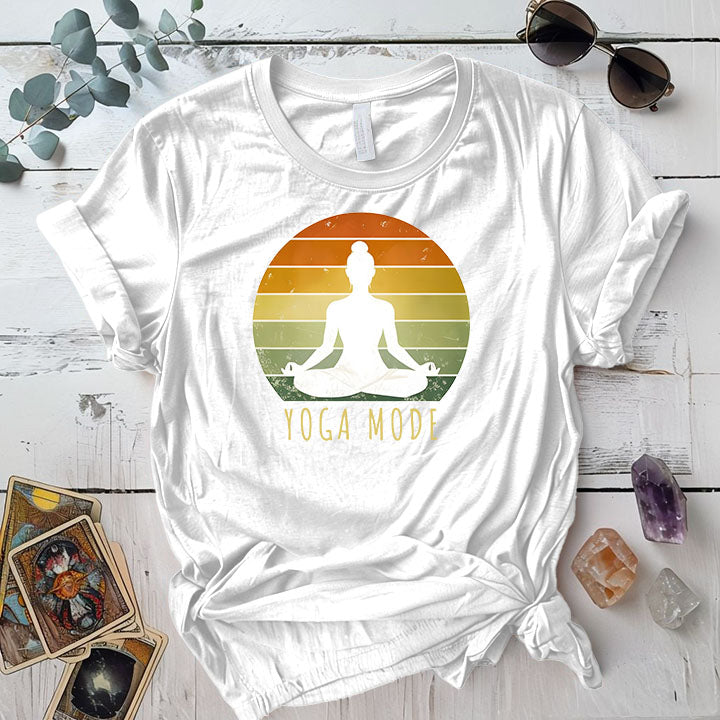Yoga Mode T Shirt White Mockup
