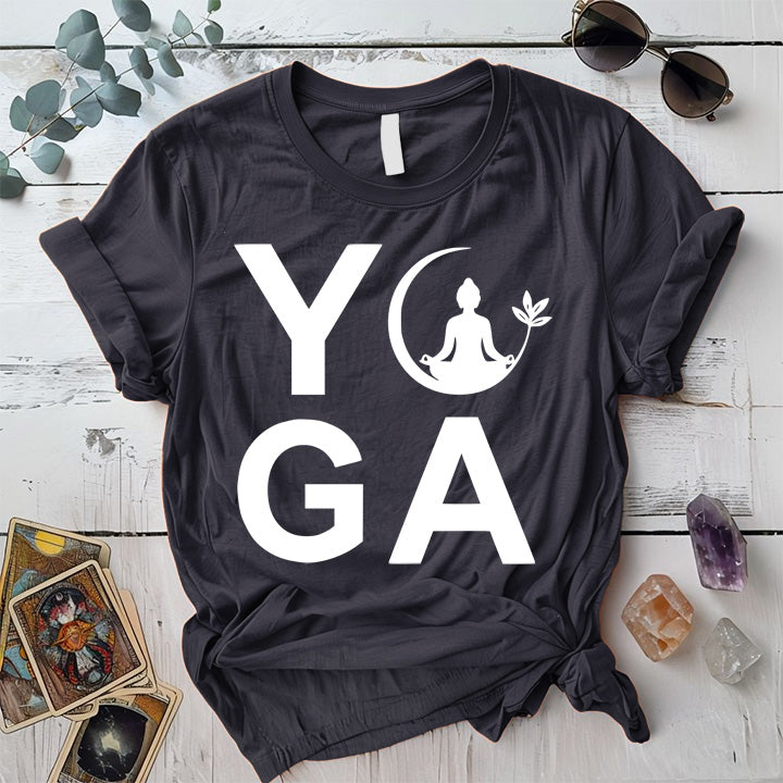 Yoga T-Shirt Mockup Dark Heather Grey