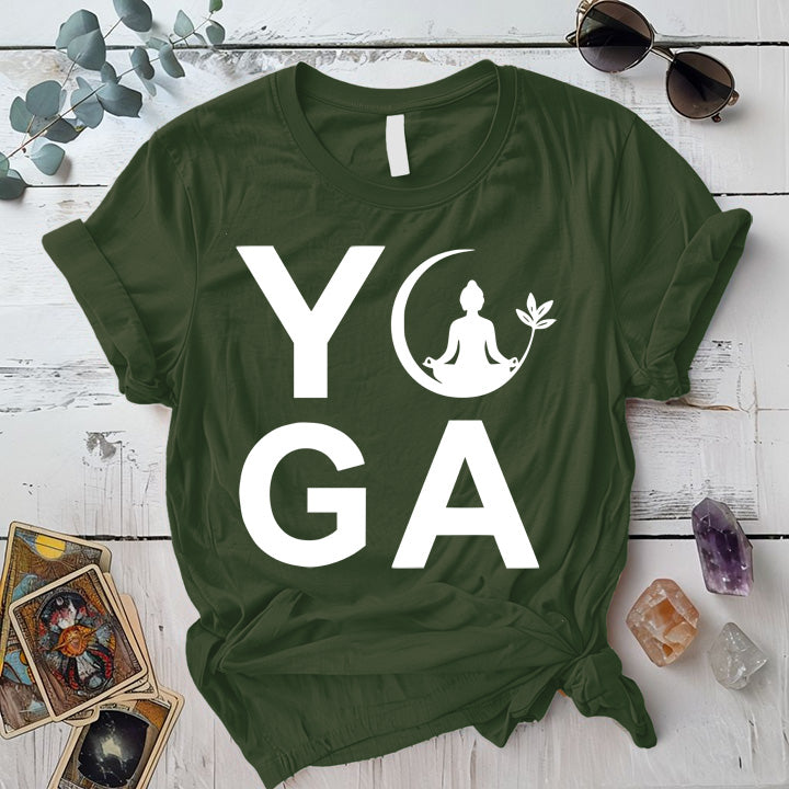 Yoga T-Shirt Mockup Military Green
