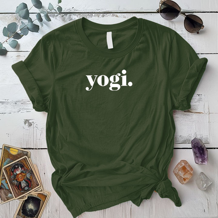 Yogi T Shirt Military Green Mockup