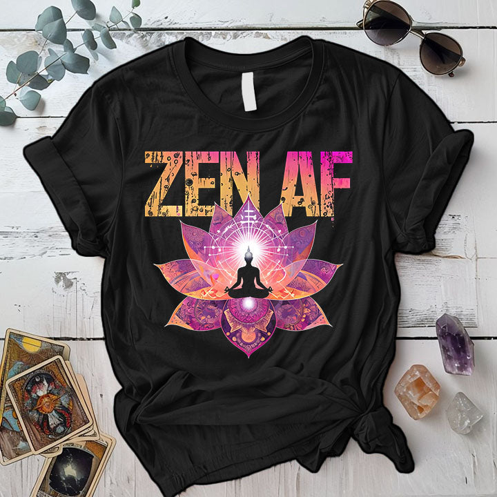 Zen Af Mandala T Shirt White Mockup