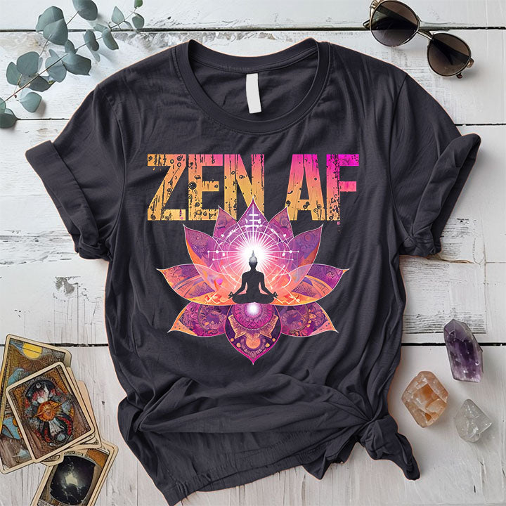 Zen Af Mandala T Shirt Black Mockup