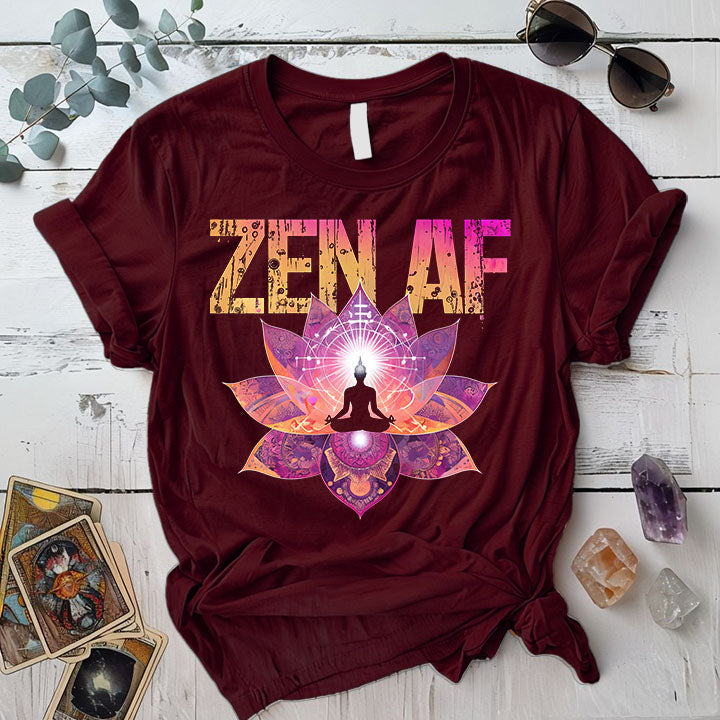 Zen Af Mandala T Shirt Dark Heather Grey Mockup