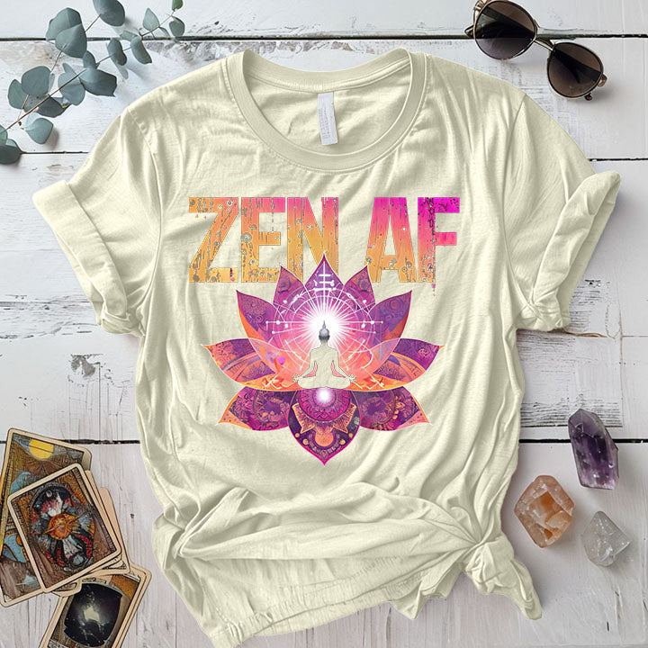Zen Af Mandala T Shirt Natural Mockup