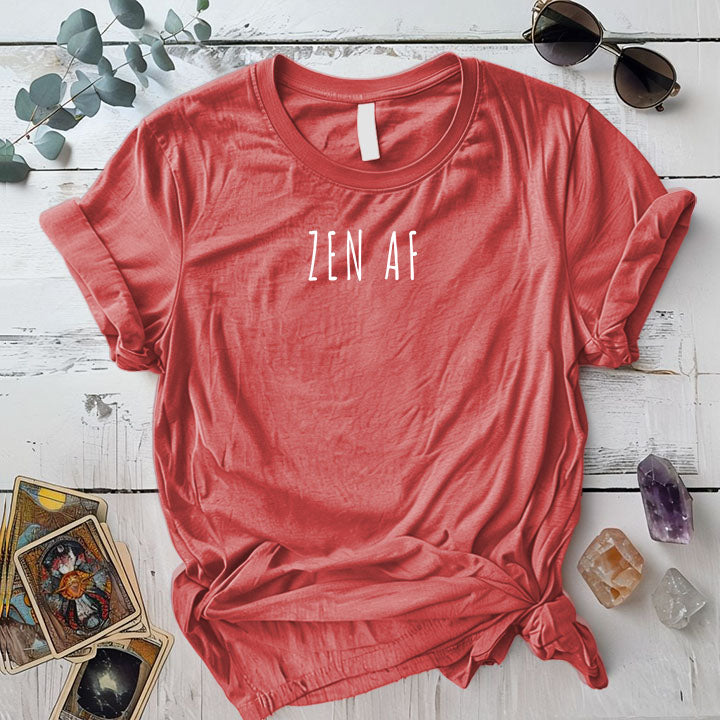 Zen Af T Shirt Coral Silk Mockup