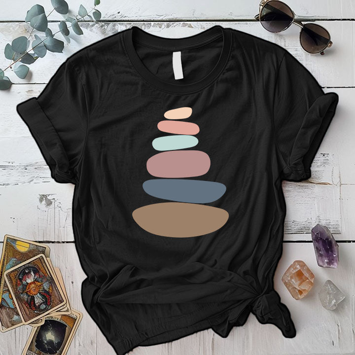 Zen Stones T Shirt Black Mockup