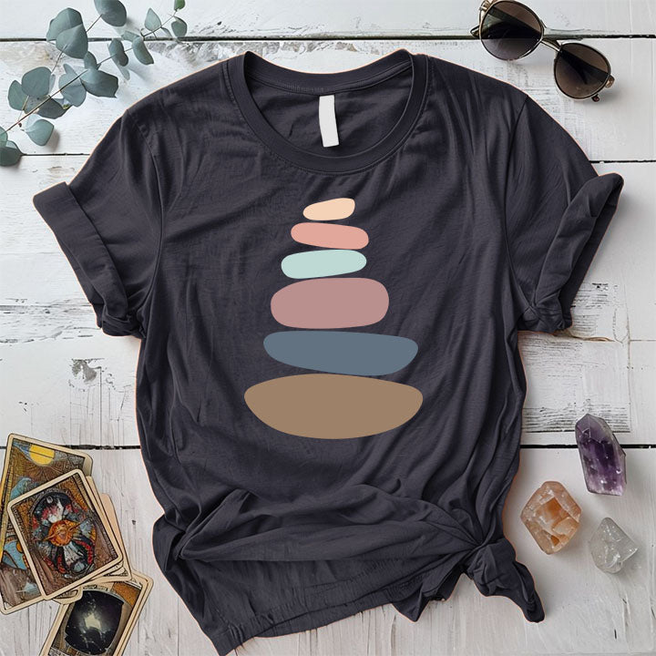 Zen Stones T Shirt Dark Heather Grey Mockup