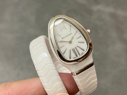 SERPENTI SPIGA WHITE CERAMIC SILVER