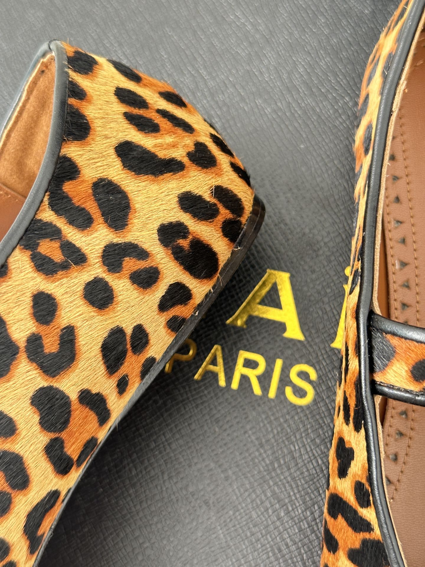 Alaia 25 Mary Jane Ballet Flat Leopard Calfskin 293239