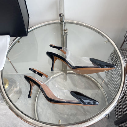 alaia slingbacks 60 optic black heart lambskin