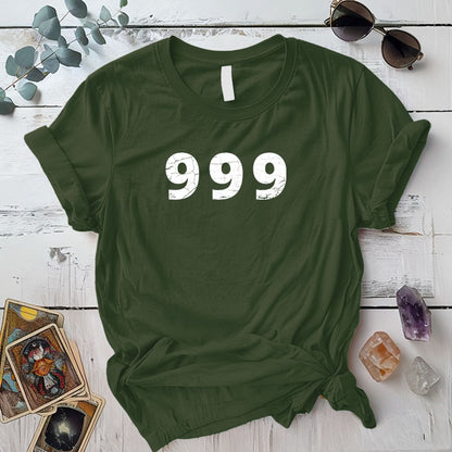 999 Angel Numbers T Shirt Military Green Mockup
