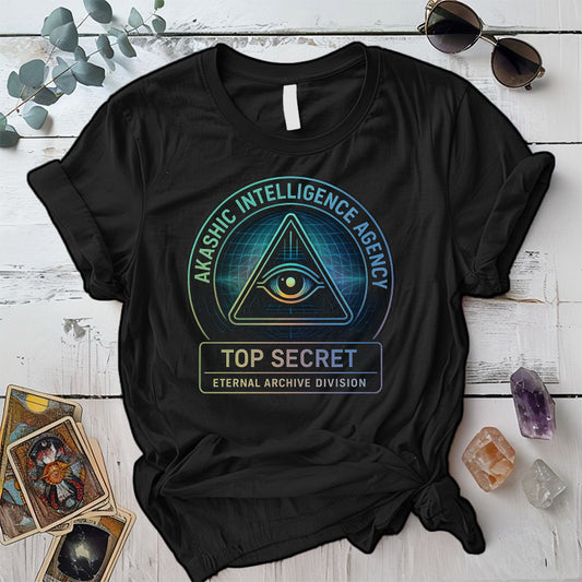 Akashic Intelligence Agency T-Shirt Mockup Black