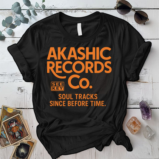 Akashic Records Soul Tracks T-Shirt Mockup Black