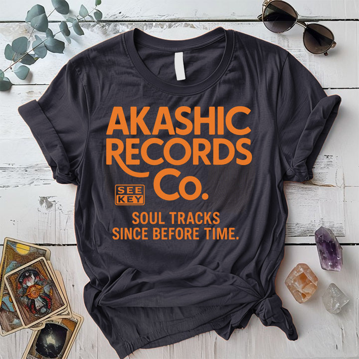 Akashic Records Soul Tracks T-Shirt Mockup Black