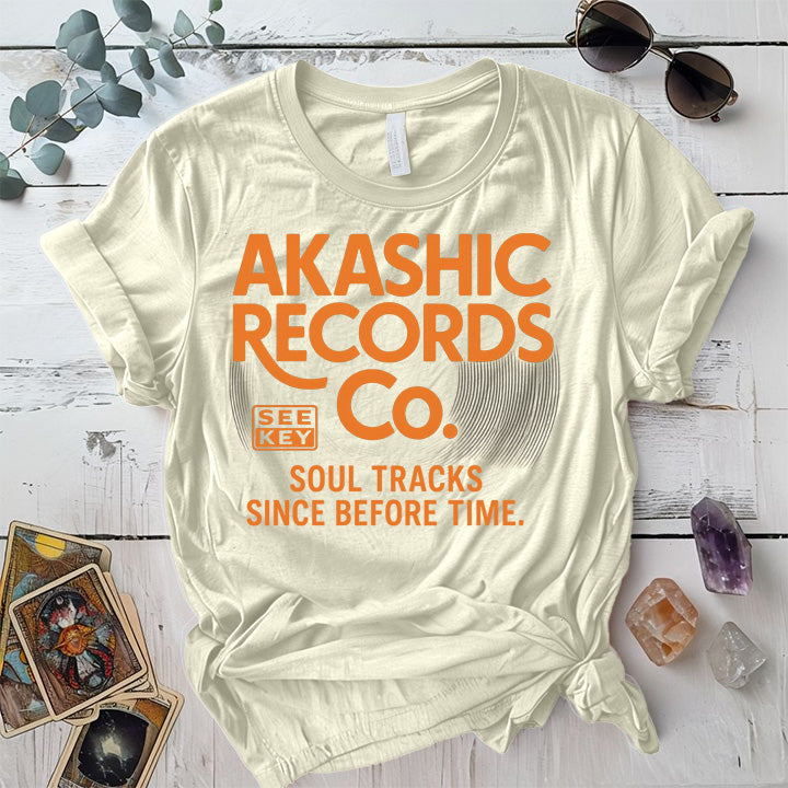 Akashic Records Soul Tracks T-Shirt Mockup Natural