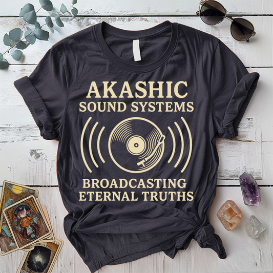 Akashic Sound Systems T-Shirt Mockup Dark Heather Grey