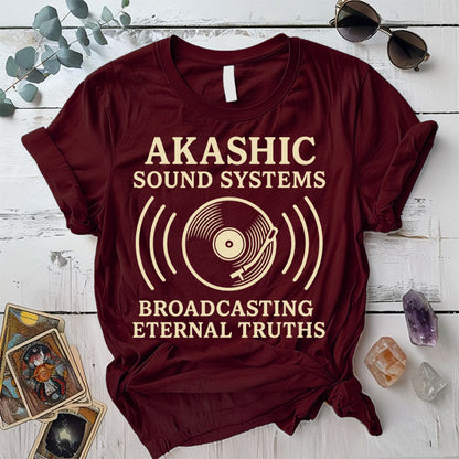 Akashic Sound Systems T-Shirt Mockup Maroon