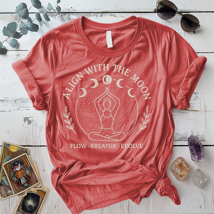 Align With The Moon T-Shirt Mockup Coral Silk