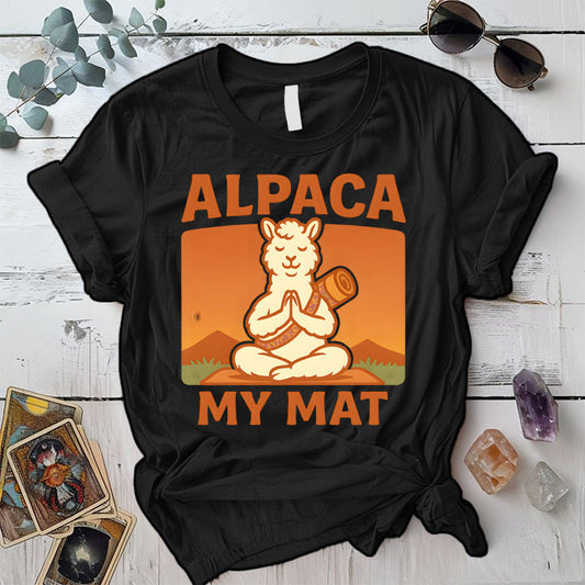 Alpaca My Mat T-Shirt Mockup Black