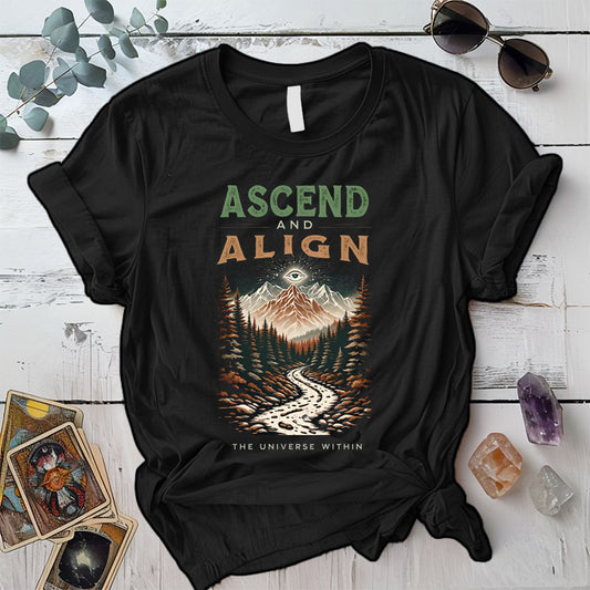 Ascent And Align T Shirt Black Mockup