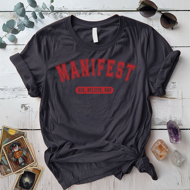 Manifest Ask Believe Nap T Shirt Dark Heather Grey Mockup