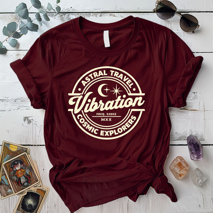 Astral Travel Cosmic Explorers T Shirt Maroon Mockup