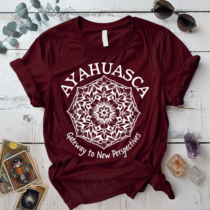 Ayahuasca Gateway T-Shirt Mockup Maroon