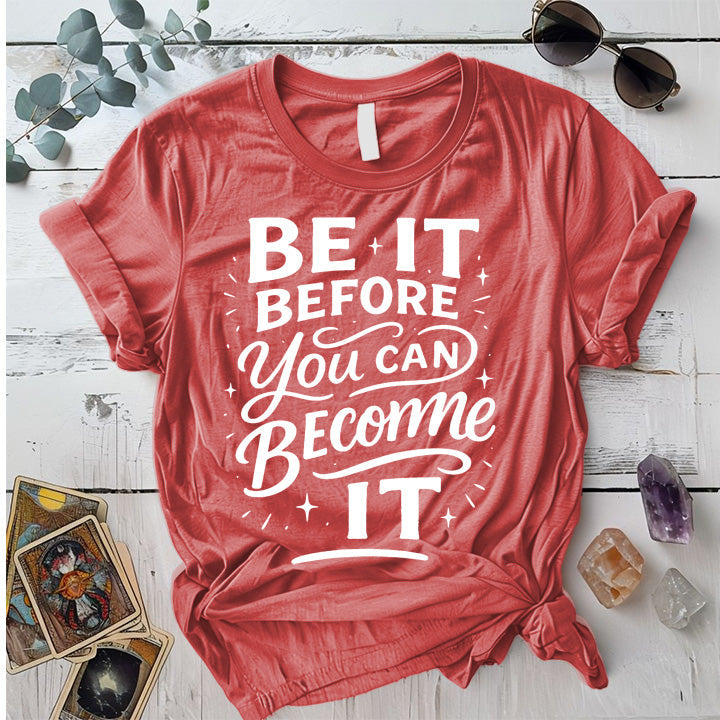 Be It T-Shirt Mockup Coral Silk