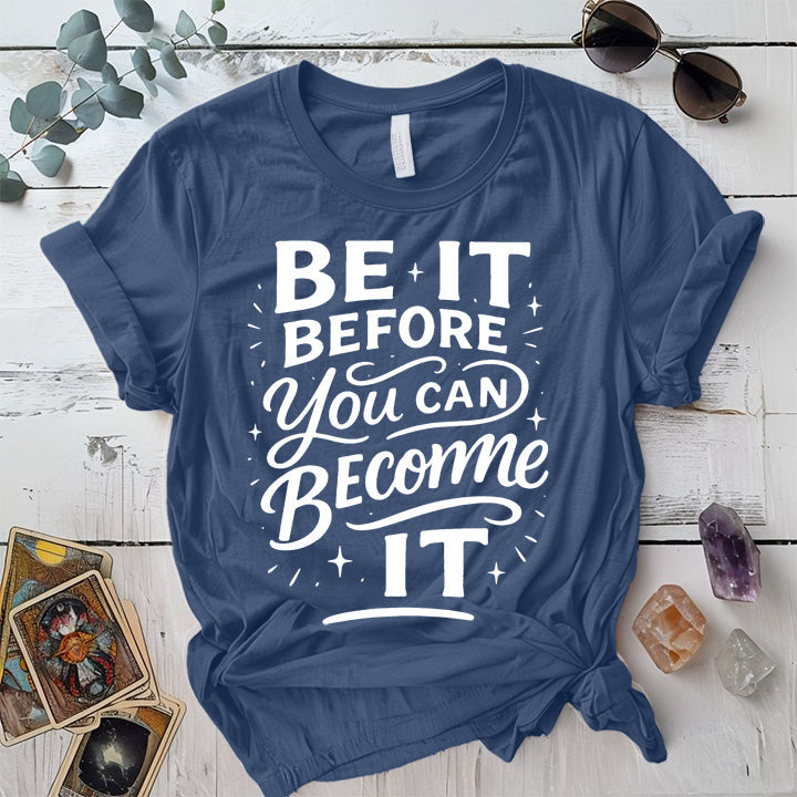 Be It T-Shirt Mockup Indigo Blue