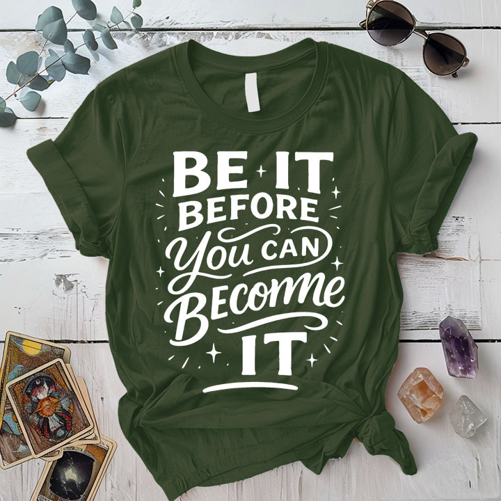Be It T-Shirt Mockup Military Green