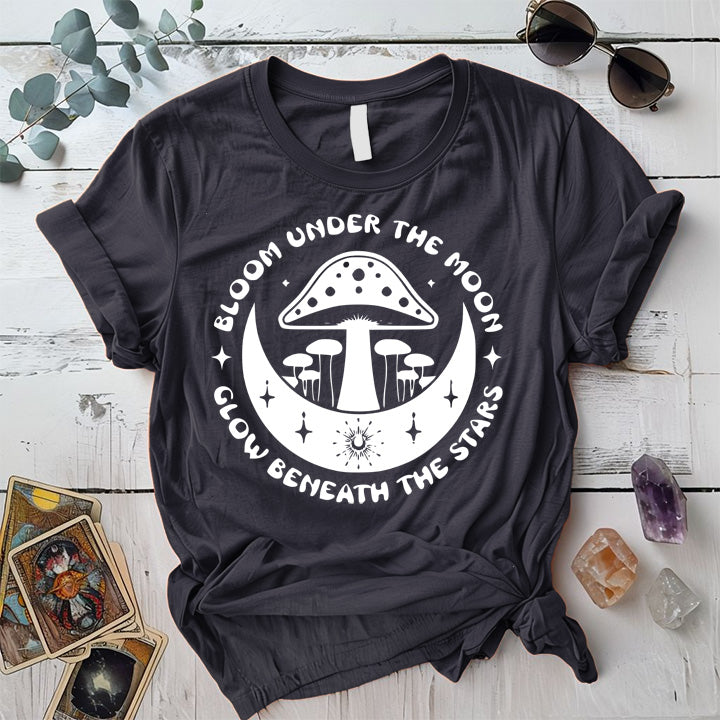 Bloom Under The Moon T-Shirt Mockup Indigo Blue