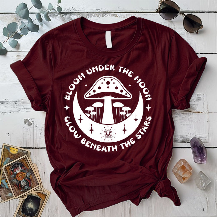 Bloom Under The Moon T-Shirt Mockup Military Green