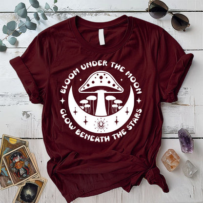 Bloom Under The Moon T-Shirt Mockup Military Green