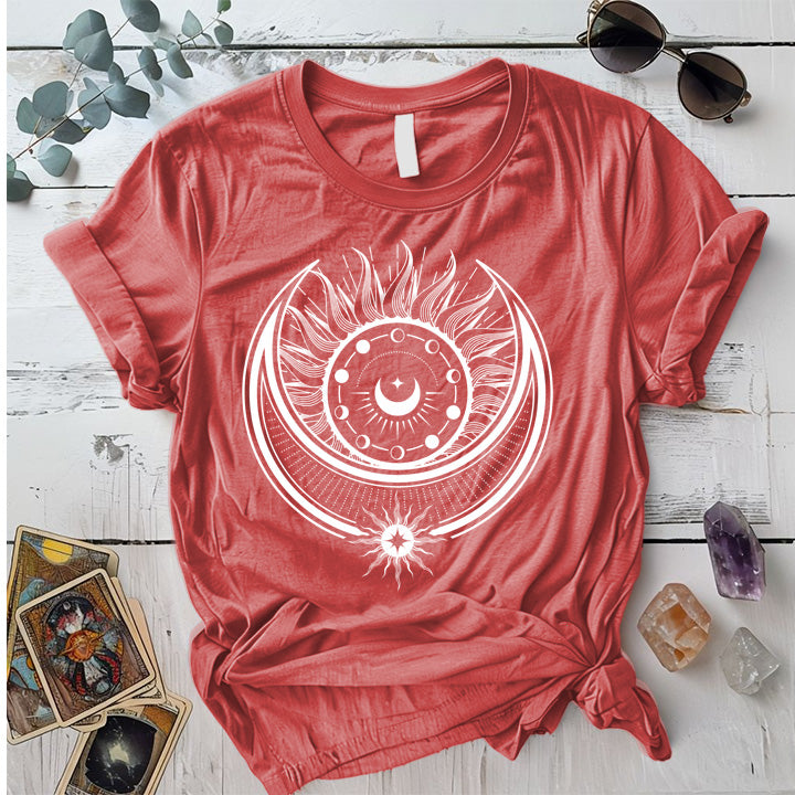 Celestial Alchemy T-Shirt Mockup Coral Silk