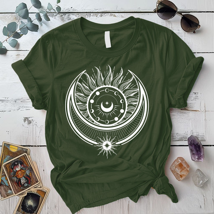 Celestial Alchemy T-Shirt Mockup Military Green