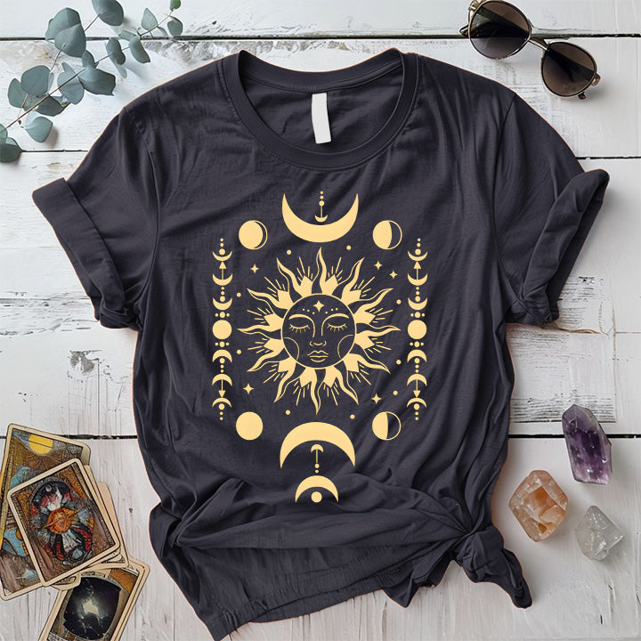 Celestial Wisdom T-Shirt Mockup Dark Heather Grey