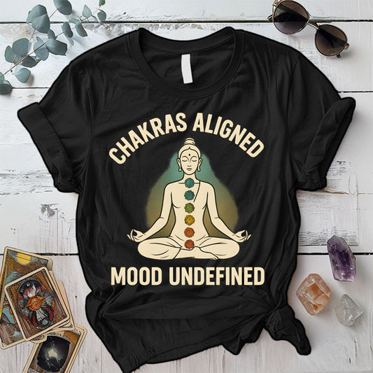 Chakras Aligned T-Shirt Mockup Black