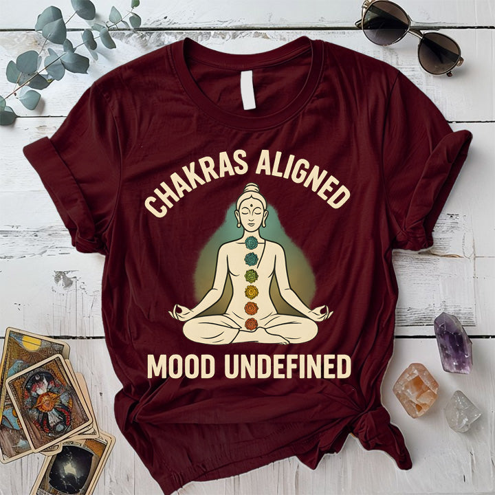 Chakras Aligned T-Shirt Mockup Maroon