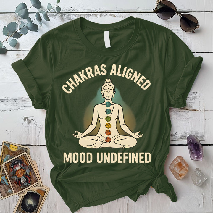 Chakras Aligned T-Shirt Mockup Military Green