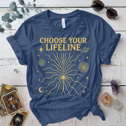 Choose Your Lifeline T-Shirt Mockup Indigo Blue