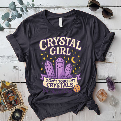 Crystal Girl T-Shirt Mockup Dark Heather Grey