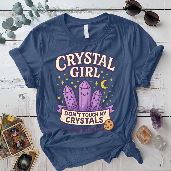 Crystal Girl T-Shirt Mockup Indigo Blue