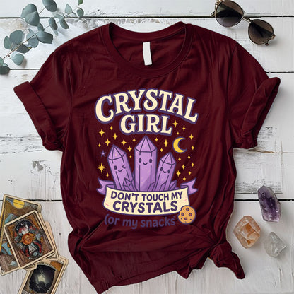 Crystal Girl T-Shirt Mockup Maroon