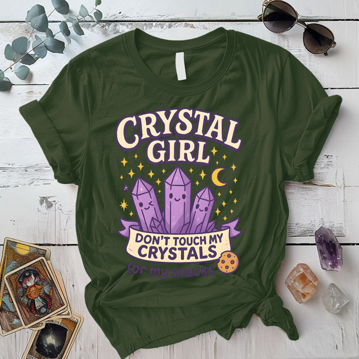 Crystal Girl T-Shirt Mockup Military Green